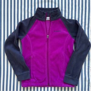 Columbia Kids' Fuchsia and Navy fleece Jacket size Medium (10/12)